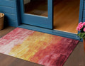 3 X 5 Blush And Pink Striped Washable Indoor Outdoor Area Rug