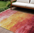 10 X 14 Blush And Pink Striped Washable Indoor Outdoor Area Rug