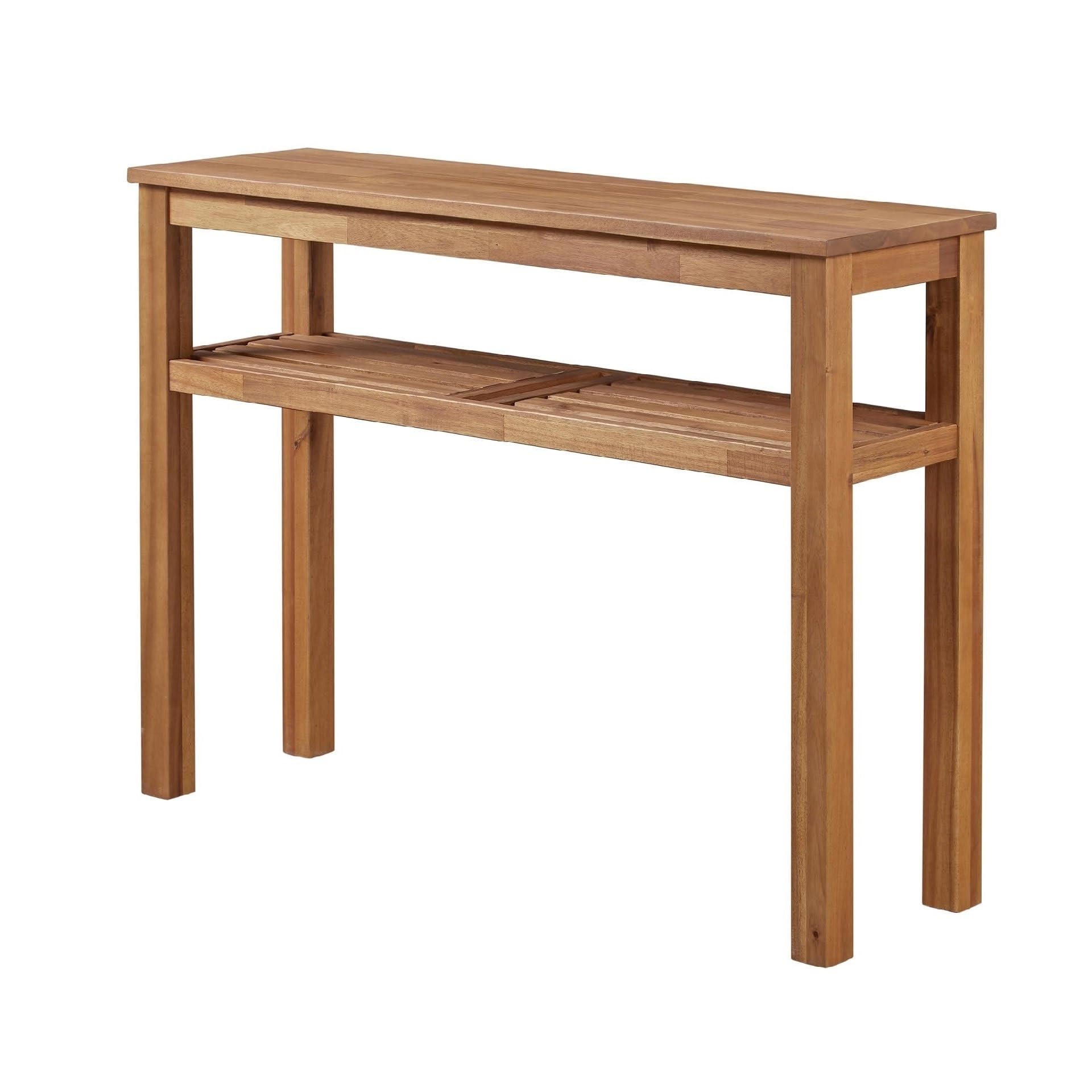 New Pacific Direct Tiburon Shelf Console Table, Brown