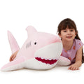 Morismos Giant Shark Stuffed Animal, 39' Large Stuffed Shark Plush, Big Shark Plush Body Pillow Gift For Kids Girlfriend, Pink