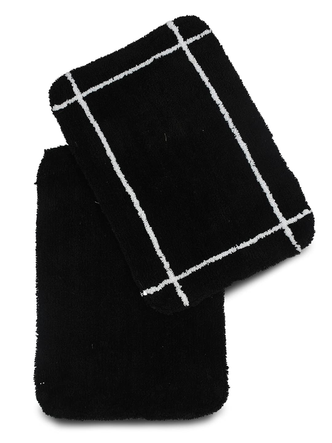 SASHAA WORLD Set of 2 Microfiber Bathmat (Black)