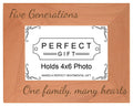 Gifts For All By Rachel Olevia Five Generations One Family Many Hearts Natural Wood Engraved 4x6 Landscape Picture Frame Wood