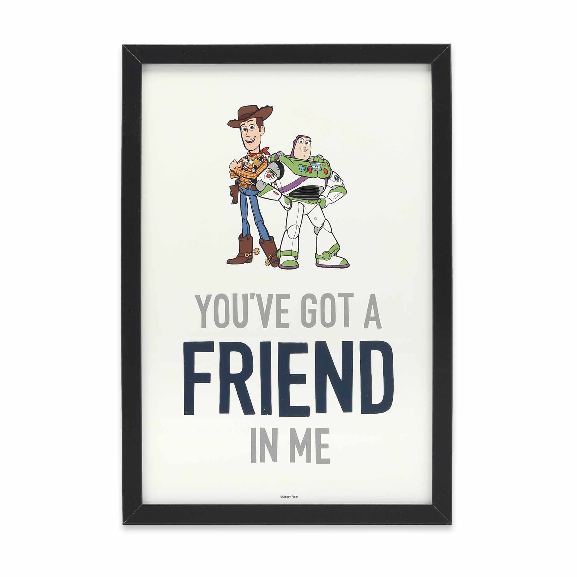 Disney Pixar Toy Story Youve Got a Friend In Me Woody and Buzz Framed Wall Decor - Cute Toy Story Picture