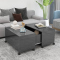 vidaXL Coffee Table High Gloss Gray 29.5"x29.5"x15" Engineered Wood