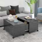 vidaXL Coffee Table High Gloss Gray 29.5"x29.5"x15" Engineered Wood