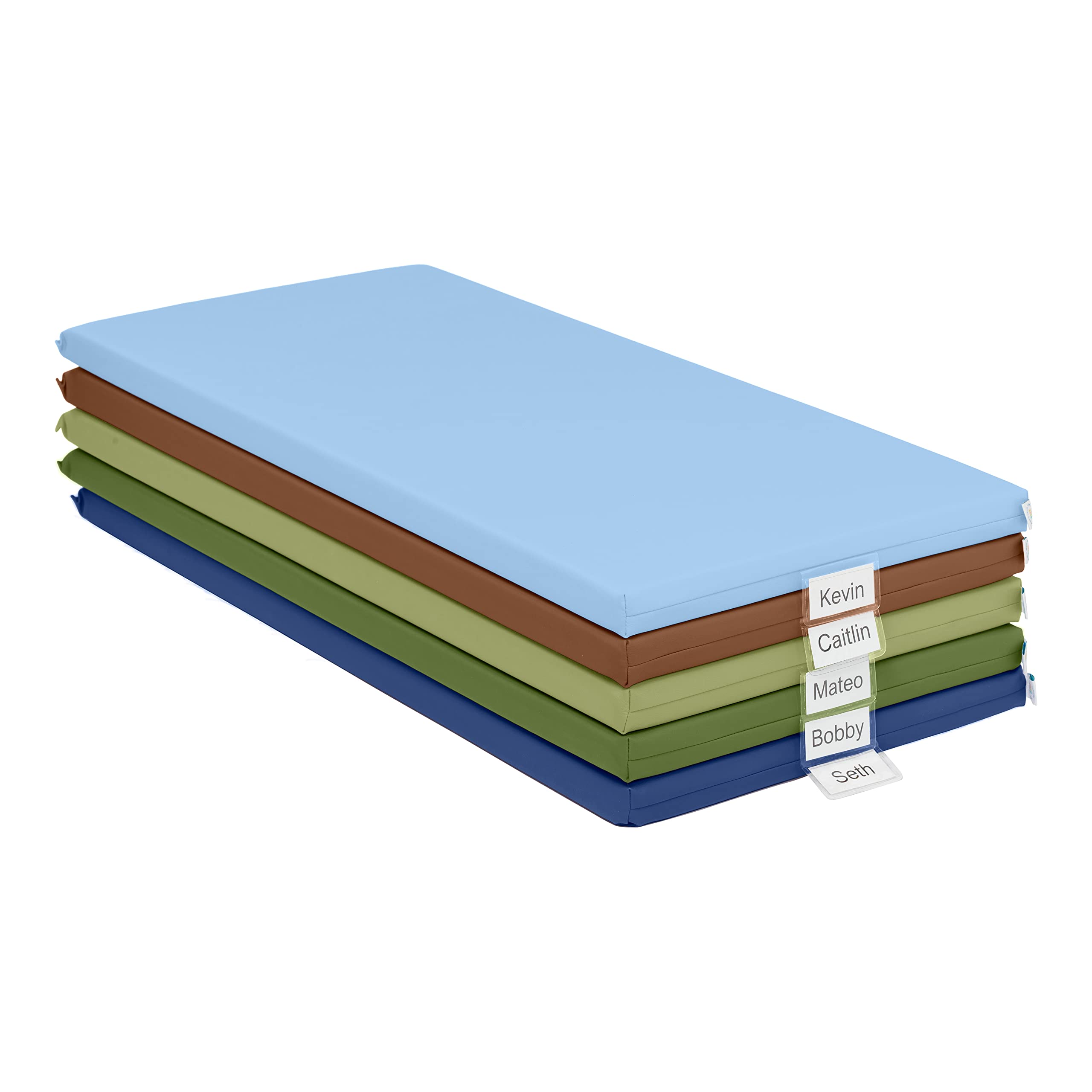 Ecr4Kids Softzone Rainbow Rest Mat, 2In, Sleeping Pad, Earthtone, 5-Piece