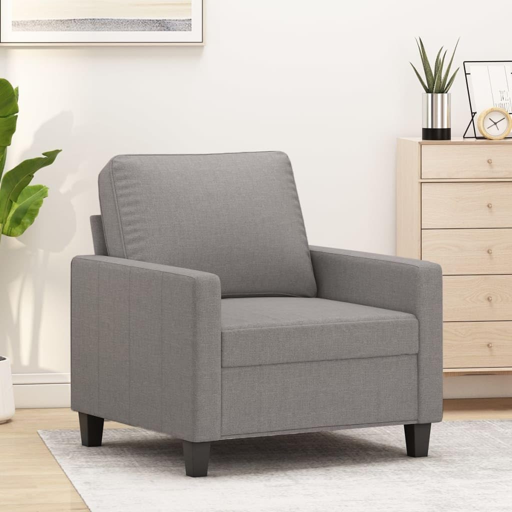 vidaXL Light Gray Sofa Chair - Comfortable Fabric Lounge Seating with Breathable Upholstery, Sturdy Metal and Plywood Frame, Modern Design for Living Room and Office