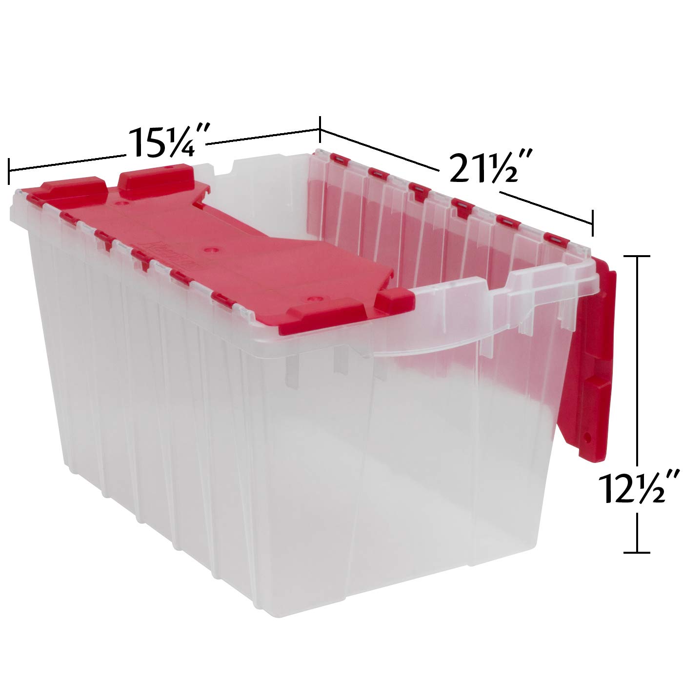 Akro-Mils 6648612-Gallon Plastic Stackable Storage Keepbox: Tote Container With Attached Hinged Lid, 21-1/2-Inch X 15-Inch X 12-