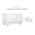 Babyletto Hudson 3-In-1 Convertible Crib With Toddler Bed Conversion Kit In White, Greenguard Gold Certified , 53.75X29.75X35 Inch (Pack Of 1)