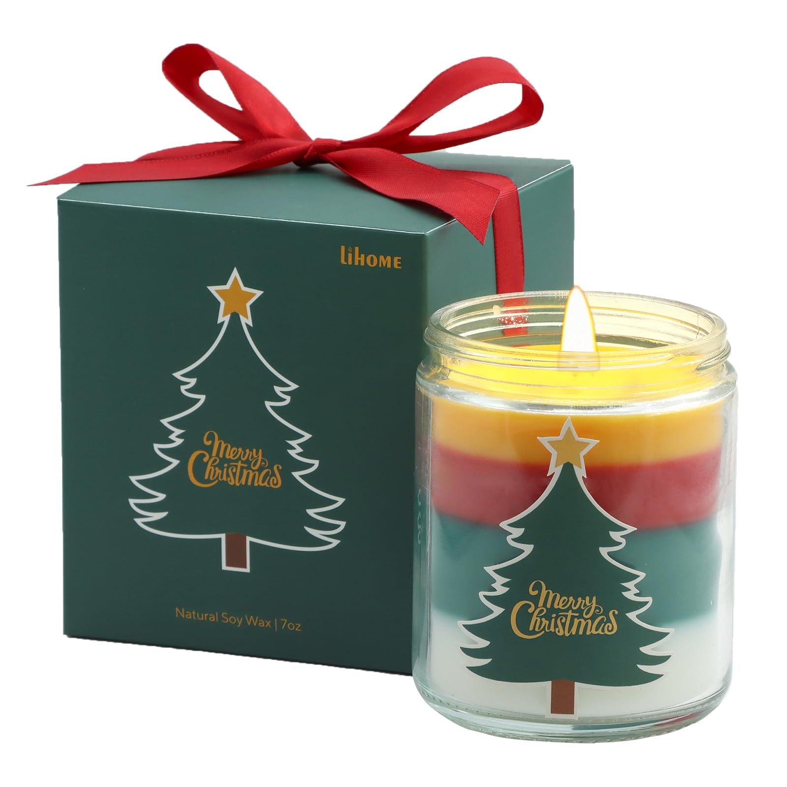 Christmas Candles - Christmas Gifts for Women, Aromatherapy Candle for Home Scented, Natural Soy Wax Fir Scented Candles