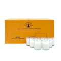 Hosley 48 Pack White Unscented Votive Candles, Clear Glass, Hand-Poured Wax, Bulk Wedding & Party Candles for Gifts, Tables, Aro