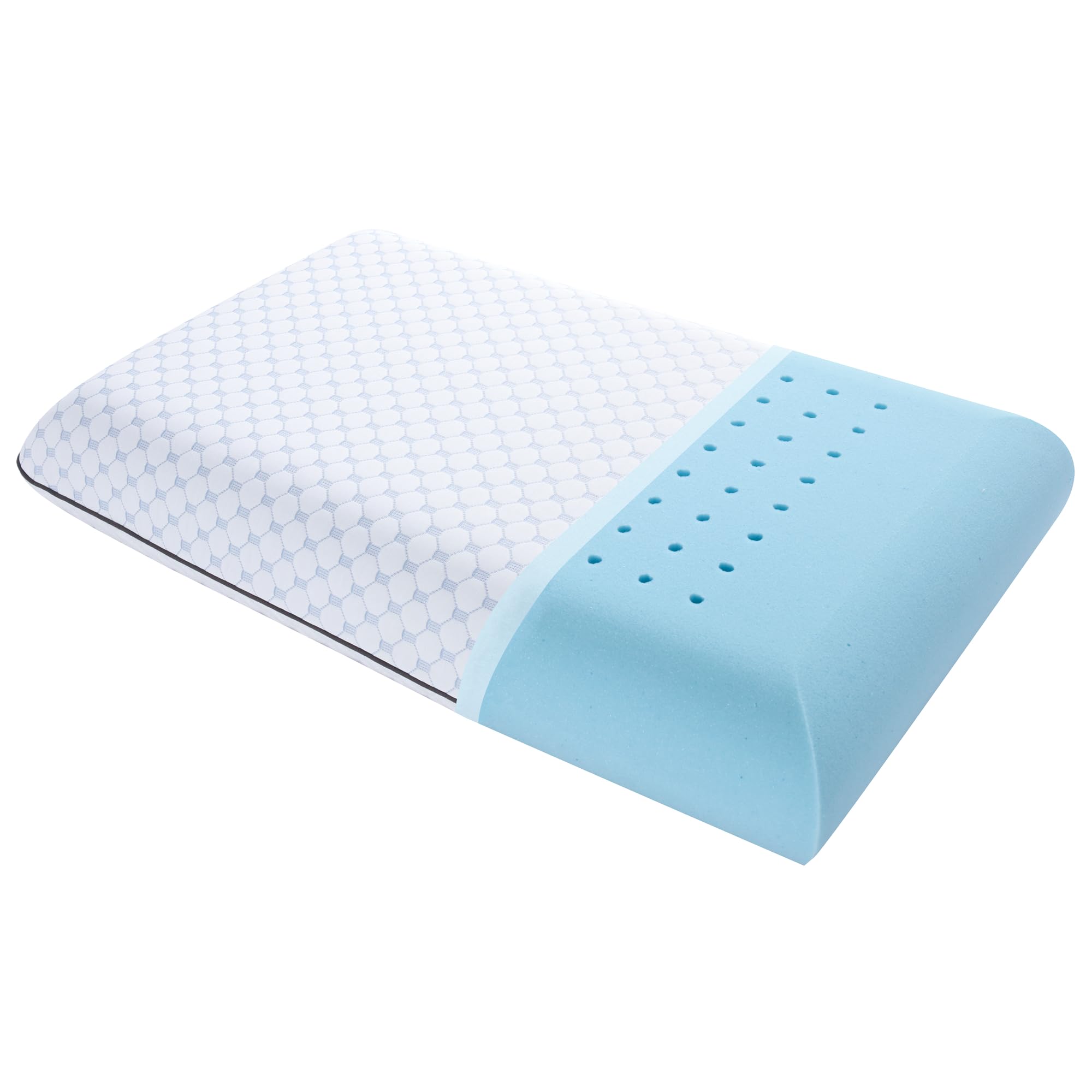 Okao Home Goods Memory Foam Pillow, Standard Ventilated Bed Pillow With Washable Cover, Cooling, Standard 1 Pack