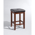 Crosley Upholstered Square Seat Bar Stool With 24" Seat Height - Set Of 2 Vintage Mahogany