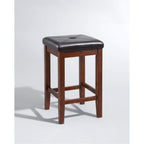 Crosley Upholstered Square Seat Bar Stool With 24" Seat Height - Set Of 2 Vintage Mahogany