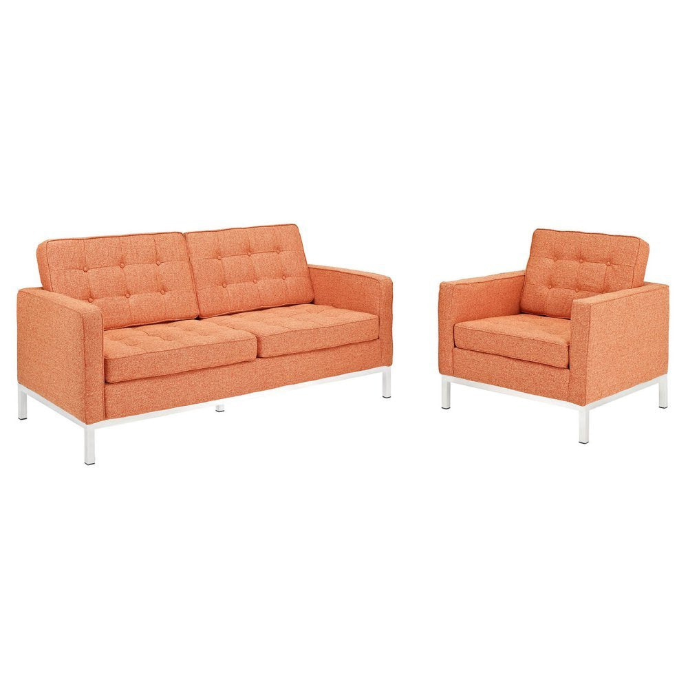 Modway Loft 2 Piece Arm Chair And Loveseat Set - Thumbnail 4