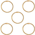 Xmhf 2 Inch (5 Pack) Loose Leaf Binder Rings, Nickel Plated Steel Binder Rings,Keychain Key Rings, Metal Book Rings,Golden, For