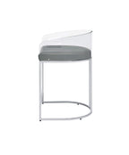 Coaster Home Furnishings Acrylic Back Counter Height Stools Grey and Chrome (Set of 2), 183405