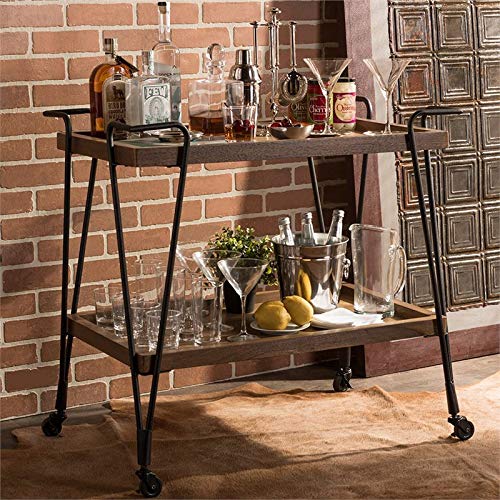 Baxton Studio YLX-9040 Serving-carts, 21' L x 33.5' W x 33' H, Black