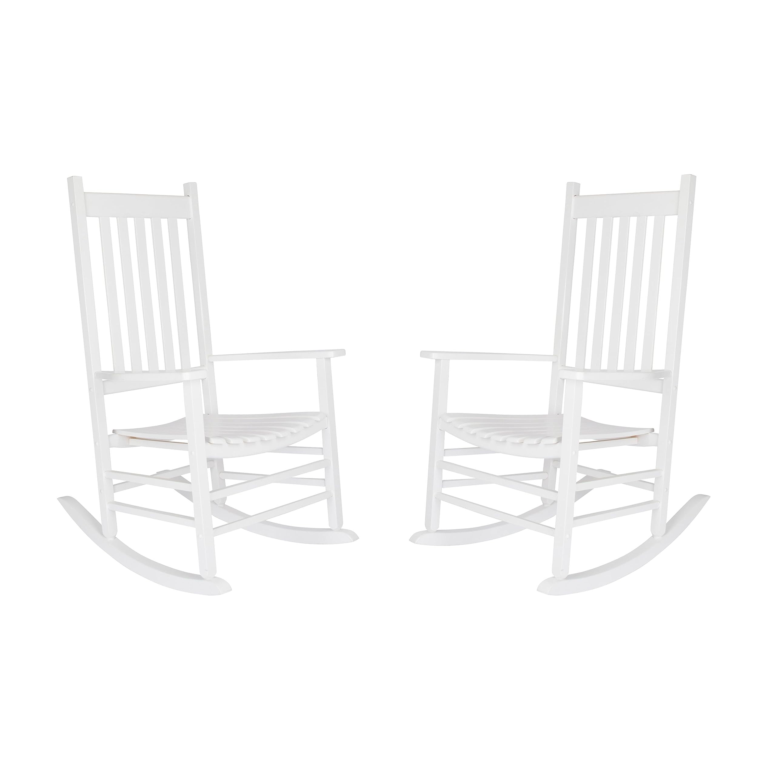 Shine Company Vermont Rocking Chairs, Outdoor Front Porch Rocker Set Of 2, White