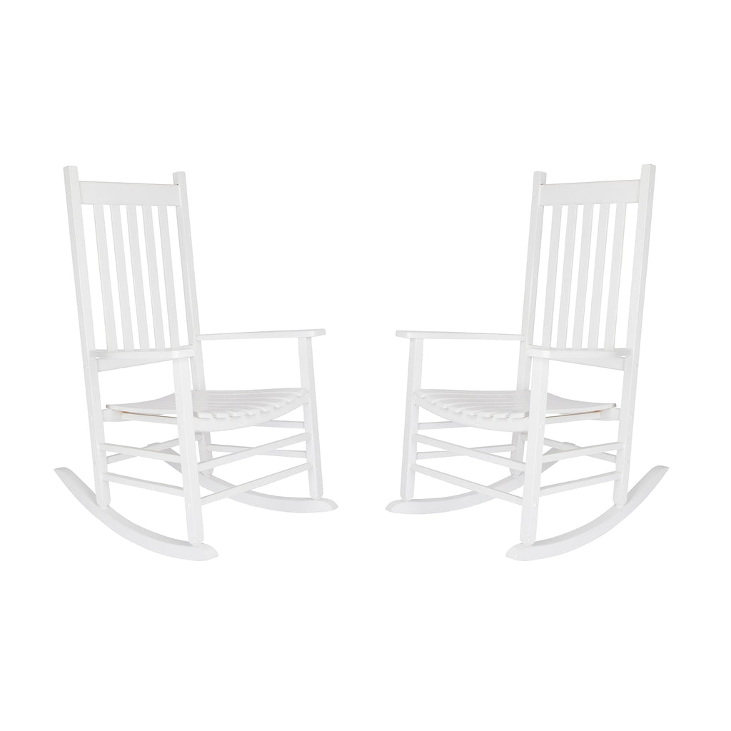 Shine Company Vermont Rocking Chairs, Outdoor Front Porch Rocker Set Of 2, White