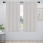 Easy-Going Rod Pocket Blackout Curtains For Bedroom, Room Darkening Window Curtains For Living Room, Thermal Insulated Noise Reduction Solid Window Drapes, 2 Panels (52X63 In, Light Linen)