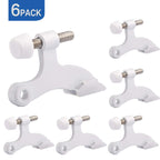 Homotek 6 Pack Hinge Pin White Door Stopper,Adjustable Deluxe Heavy Duty Door Stopper 2-1/2'X1-3/4   ,With White Rubber Bumper