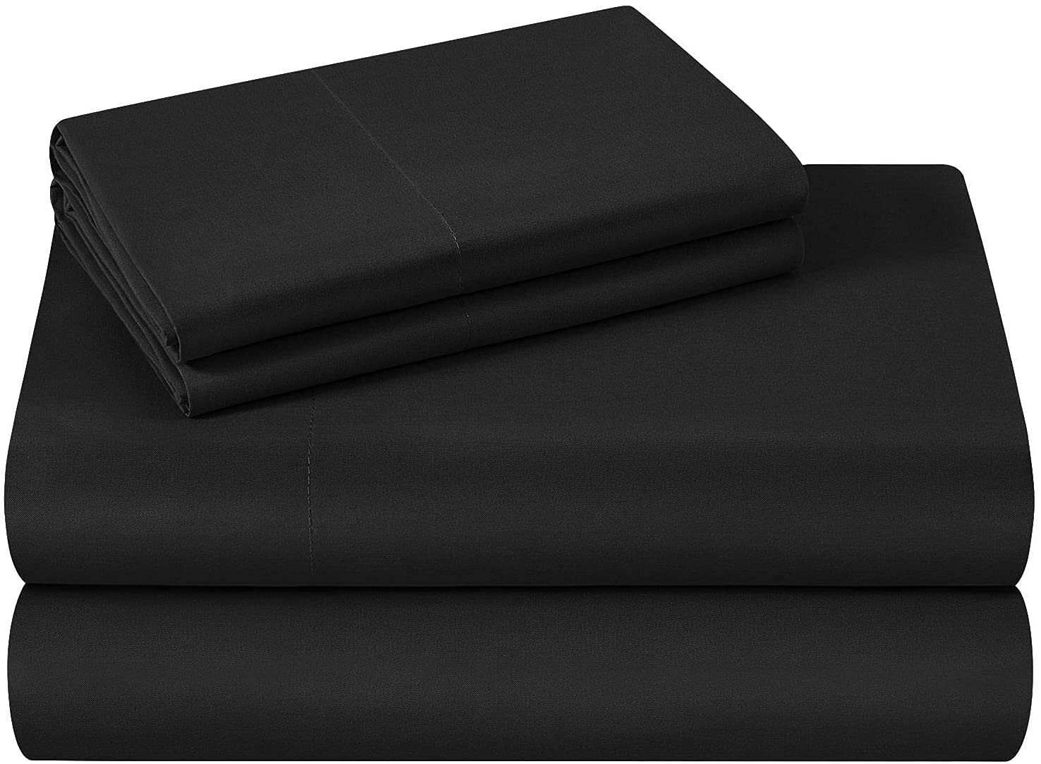 Homeideas King Size Bed Sheets - 6 Piece Set (Black) - Extra Soft Brushed Microfiber 1800 Bedding Sheets, Deep Pocket, Wrinkle &
