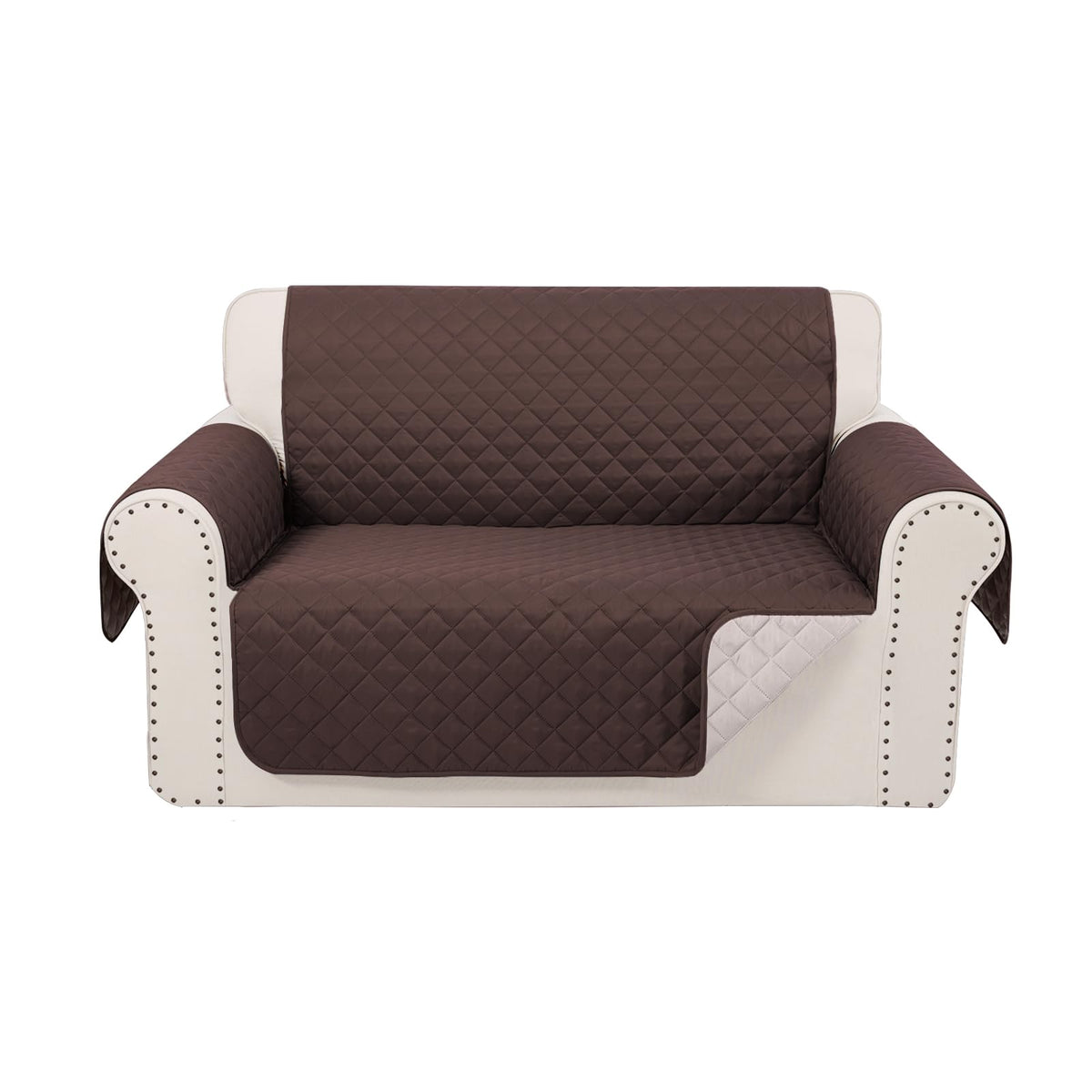 Luxshare Home Reversible Loveseat Sofa Covers Couch Cover Furniture Protector(Loveseat,Chocolate/Beige)