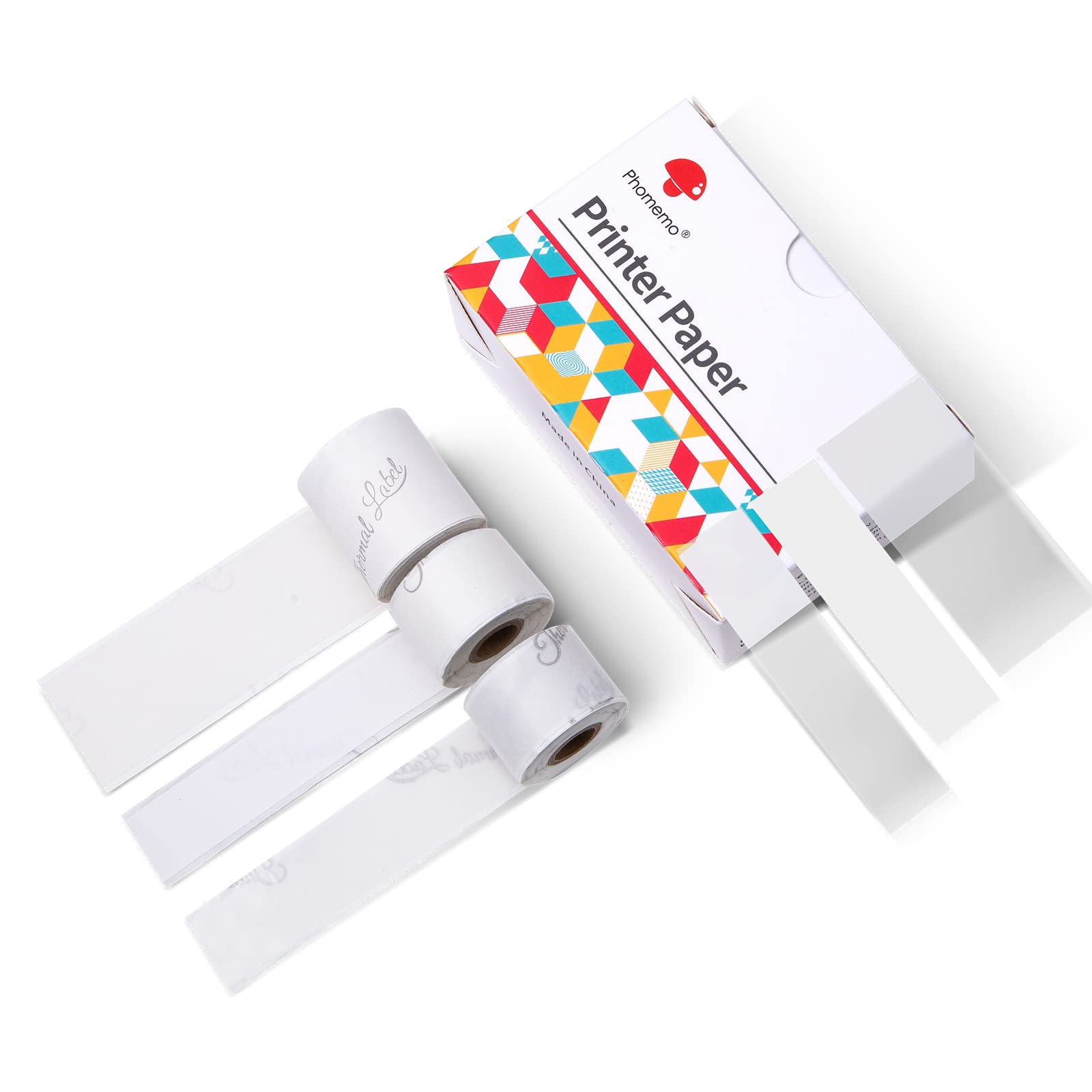 Phomemo White/Transparent/Semi-Transparent Adhesive Thermal Paper 15/25Mm, Compatible With M02S/M02 Pro/M03As/M04As Mini Pocket