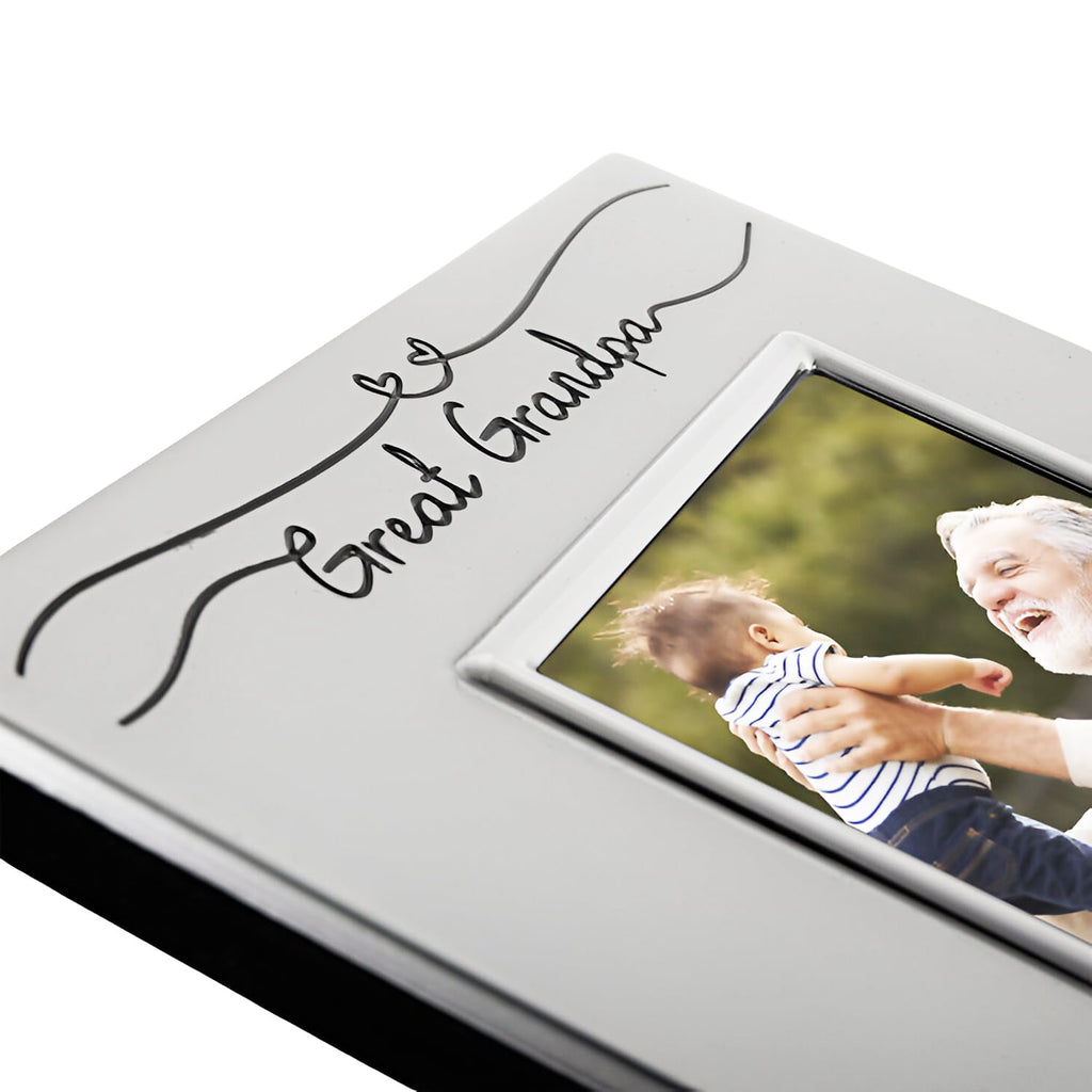 Haysom Interiors Beautiful Two Tone Silver Plated Great Grandpa 4'' X 6'' Picture Frame With Black Velvet | Unique And Thoughtfu
