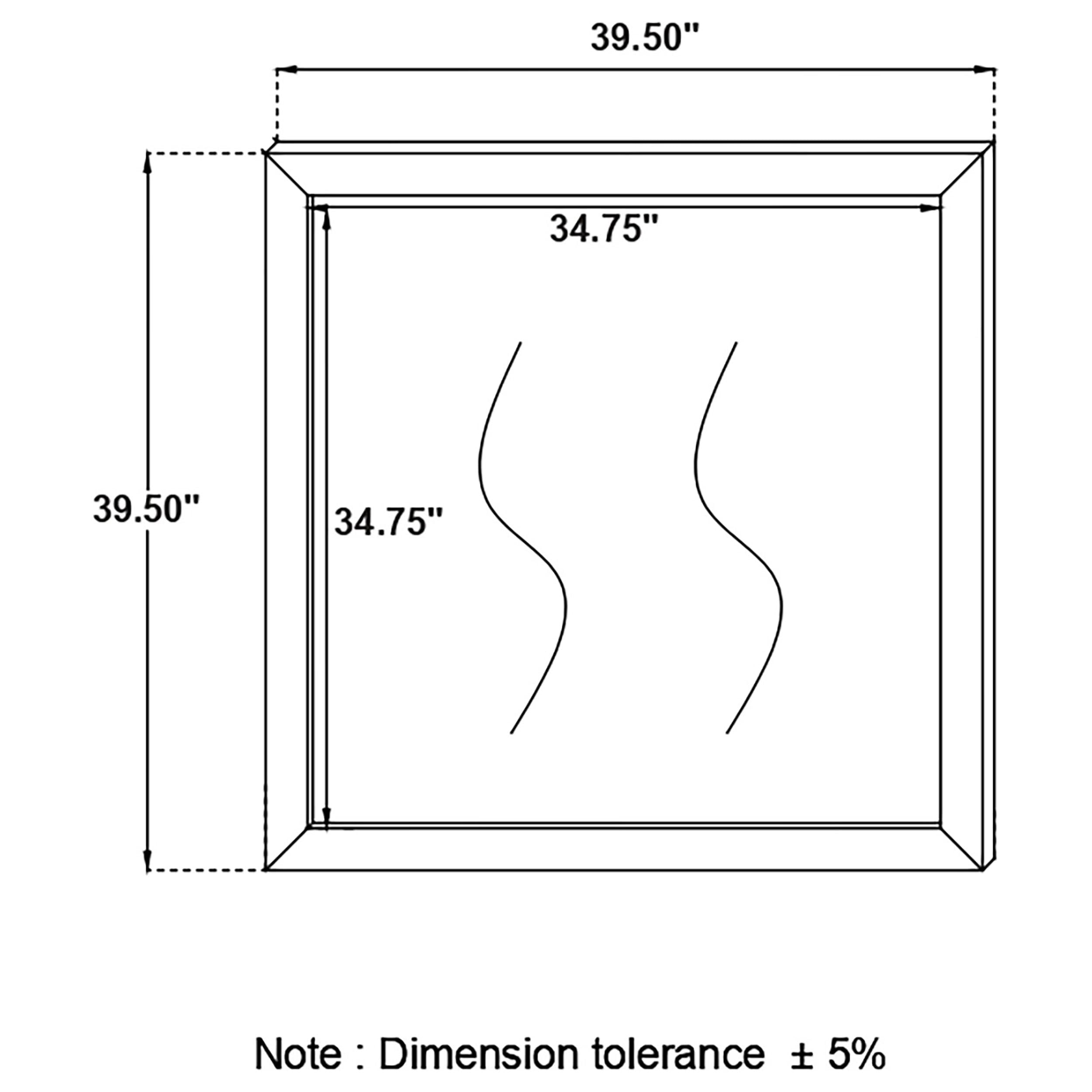 Coaster Home Furnishings Kendall Modern Bedroom Square Dresser Mirror Wood Frame Black 224454