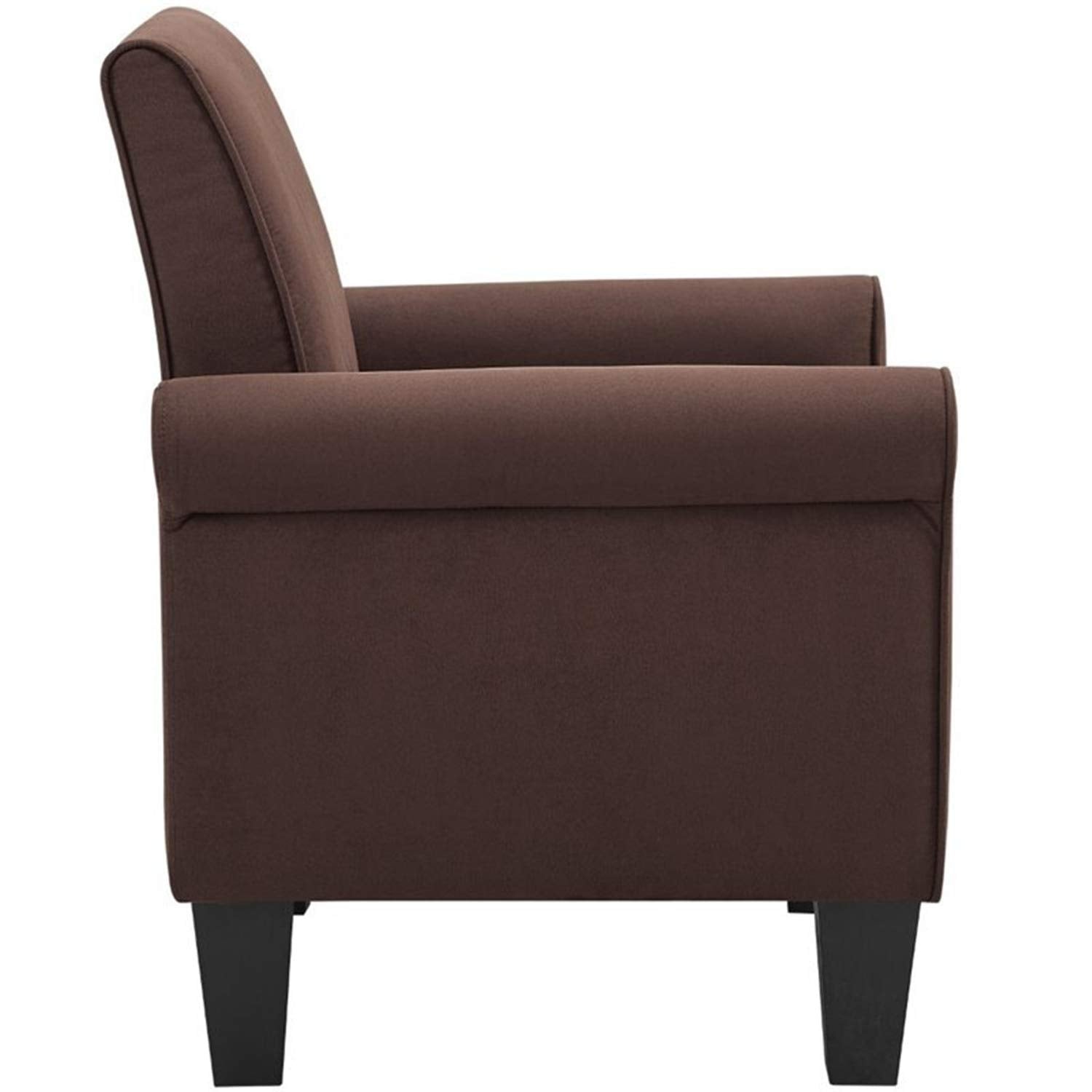 Lilola Home Angelo Chocolate Microfiber Fabric Armchair