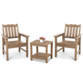 Stoog 3-Piece All-Weather Garden Chairs Set Of 2 With Table, Outdoor Dining Chair With 400 Lbs Weight Capacity, Patio Bistro Set