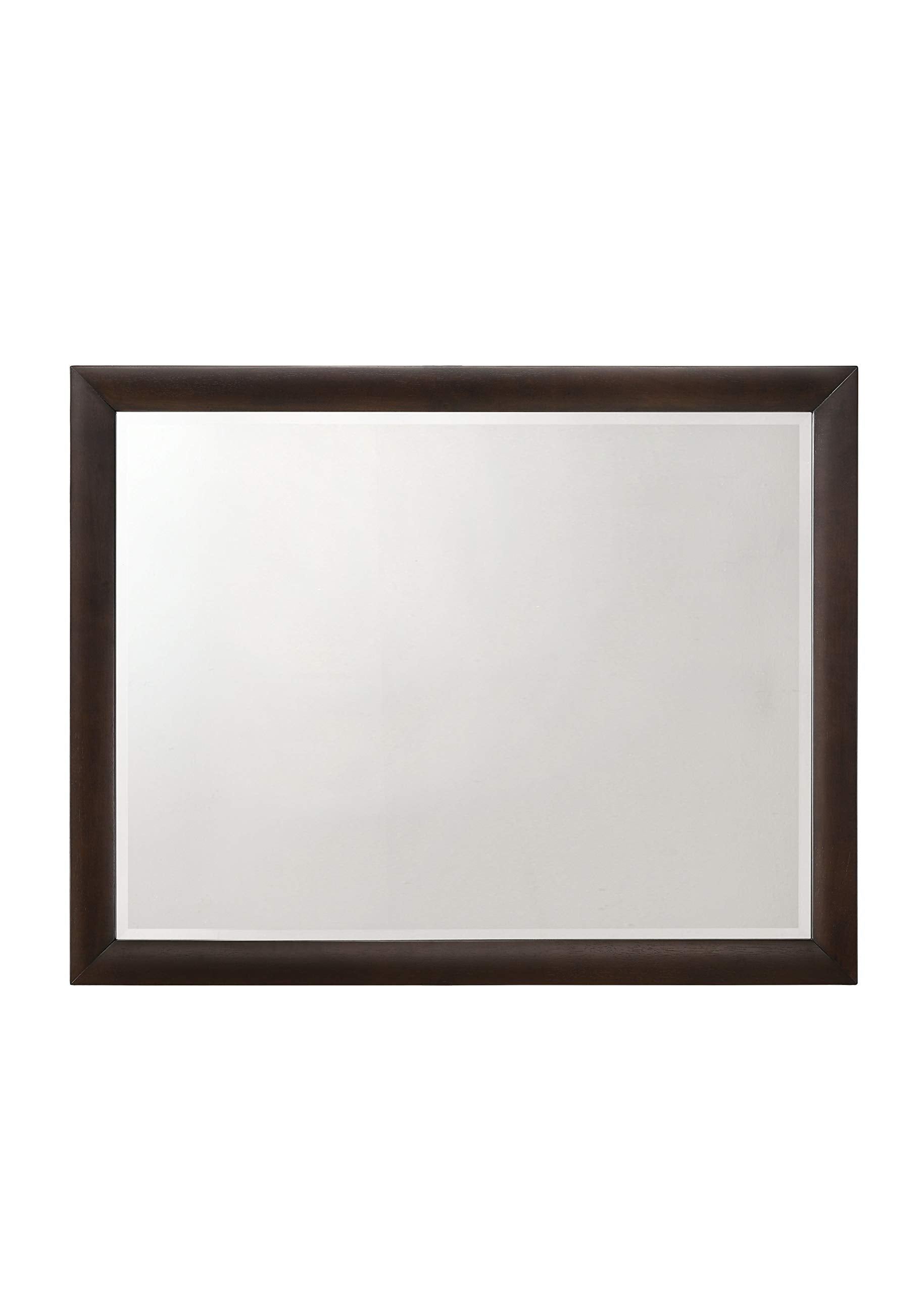 Acme Tablita Rectangular Wooden Mirror In Dark Merlot