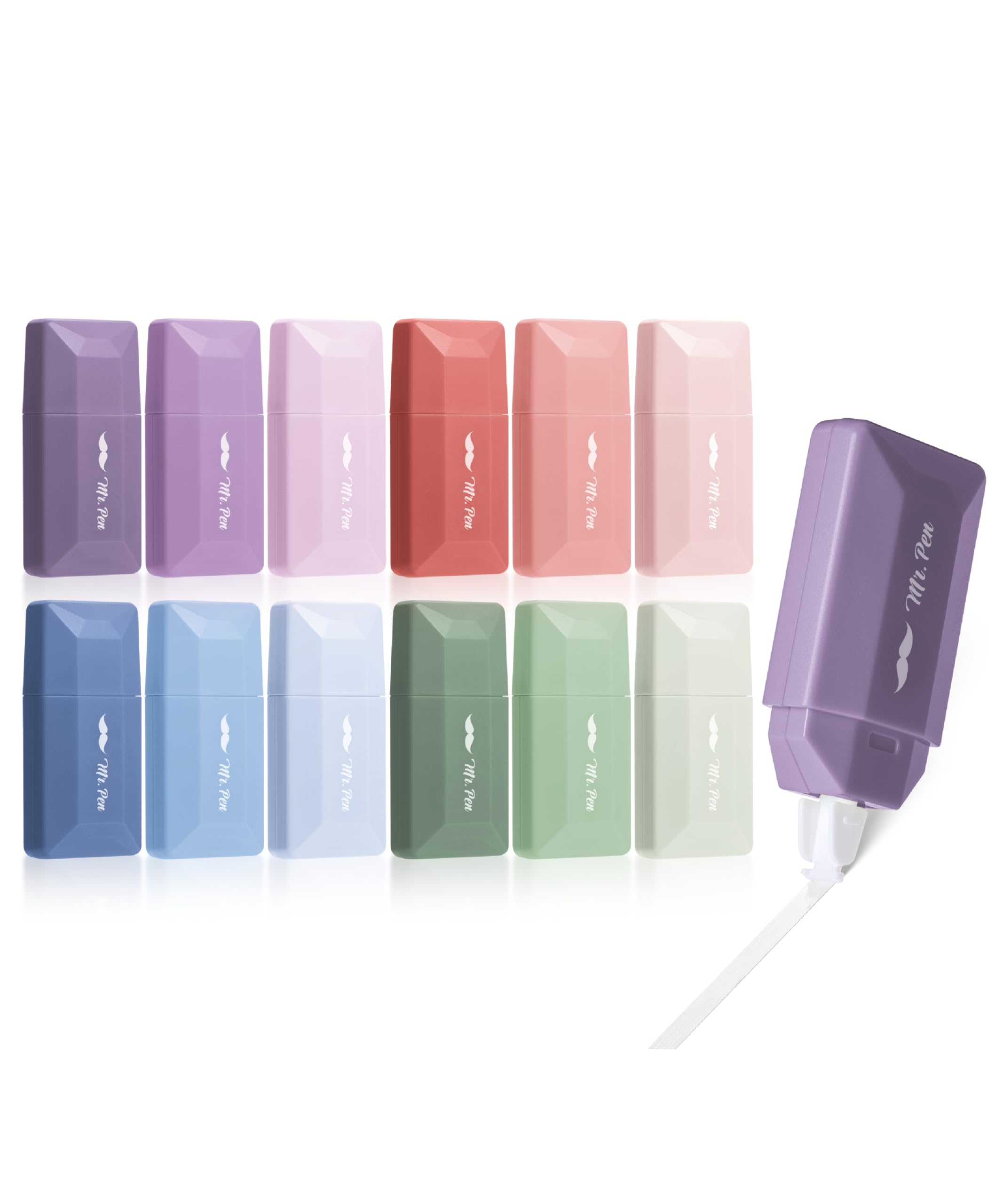 Mr. Pen- Correction Tape, 0.2' X 236', 12Pcs, Pastel Colors, Cute Correction Tape