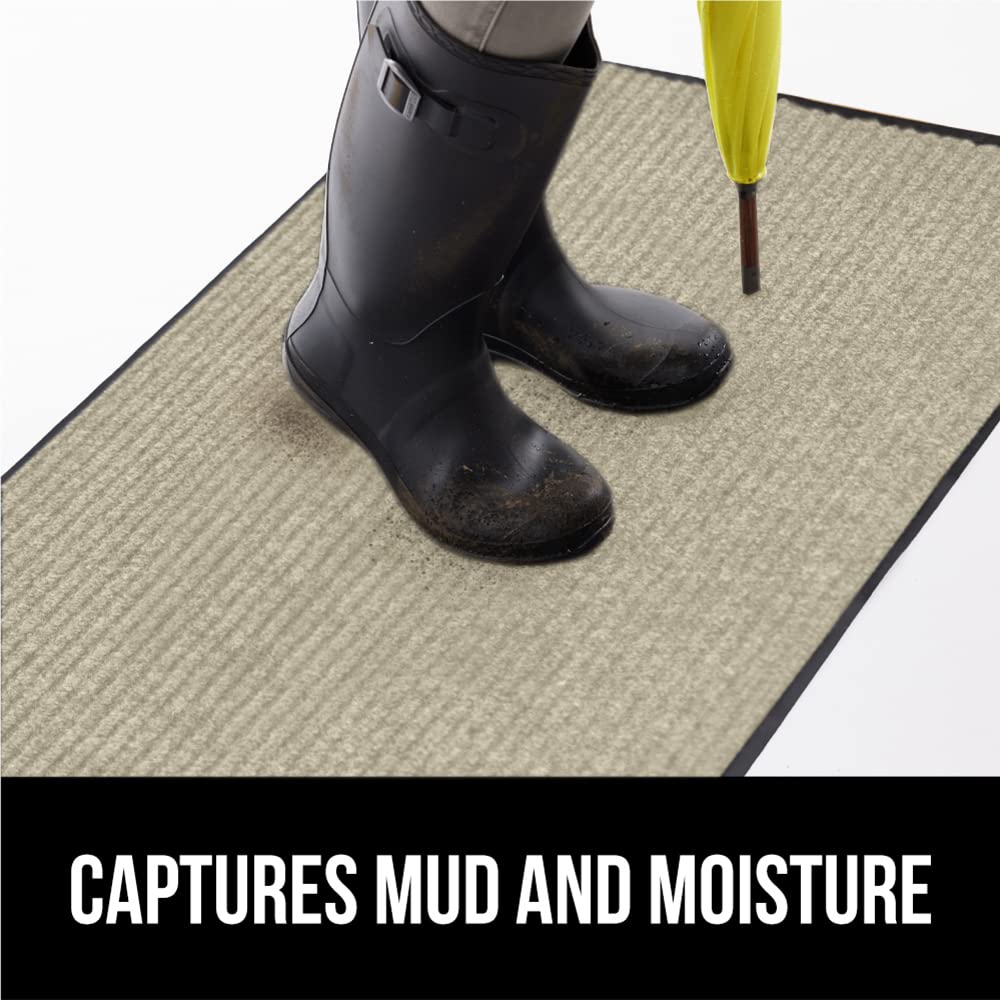 Gorilla Grip Waterproof Heavy Duty Traffic Guard Doormat, Stain And Fade Resistant, Durable Rubber, Low Profile Door Mat, Shoe Scraper, Welcome Mats For Entry, 72X48, Blue