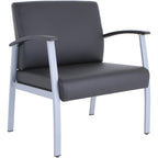 Lorell Big & Tall Chair, 34.3" x 30.9" x 19.1", Black, Silver, Powder Coated Silver