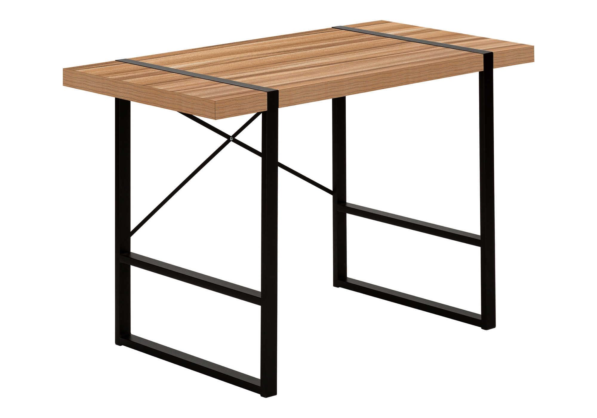 Monarch Specialties 7657 Computer Desk, Home Office, Laptop, 48' L, Work, Metal, Laminate, Brown, Black, Contemporary, Modern Desk-48 L Light Reclaimed Wood, 49' L x 23.75' W x 30' H