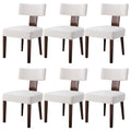 Bestano Modern Dining Chairs Set Of 6, Comfy Upholstered Side Chairs With Wood Legs, Velvet Fabric Dining Chairs With Curved Win