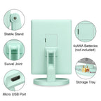 Deweisn Tri-Fold Lighted Vanity Mirror With 21 Led Lights, Touch Screen And 3X/2X/1X Magnification, Two Power Supply Mode Make U