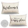 Jojogogo Porch Outdoor Lumbar Pillow Covers 12X20 Waterproof Set Of 2, Decorative Outdoor Lumbar Cream Pillows 12 X 20, Farmhous