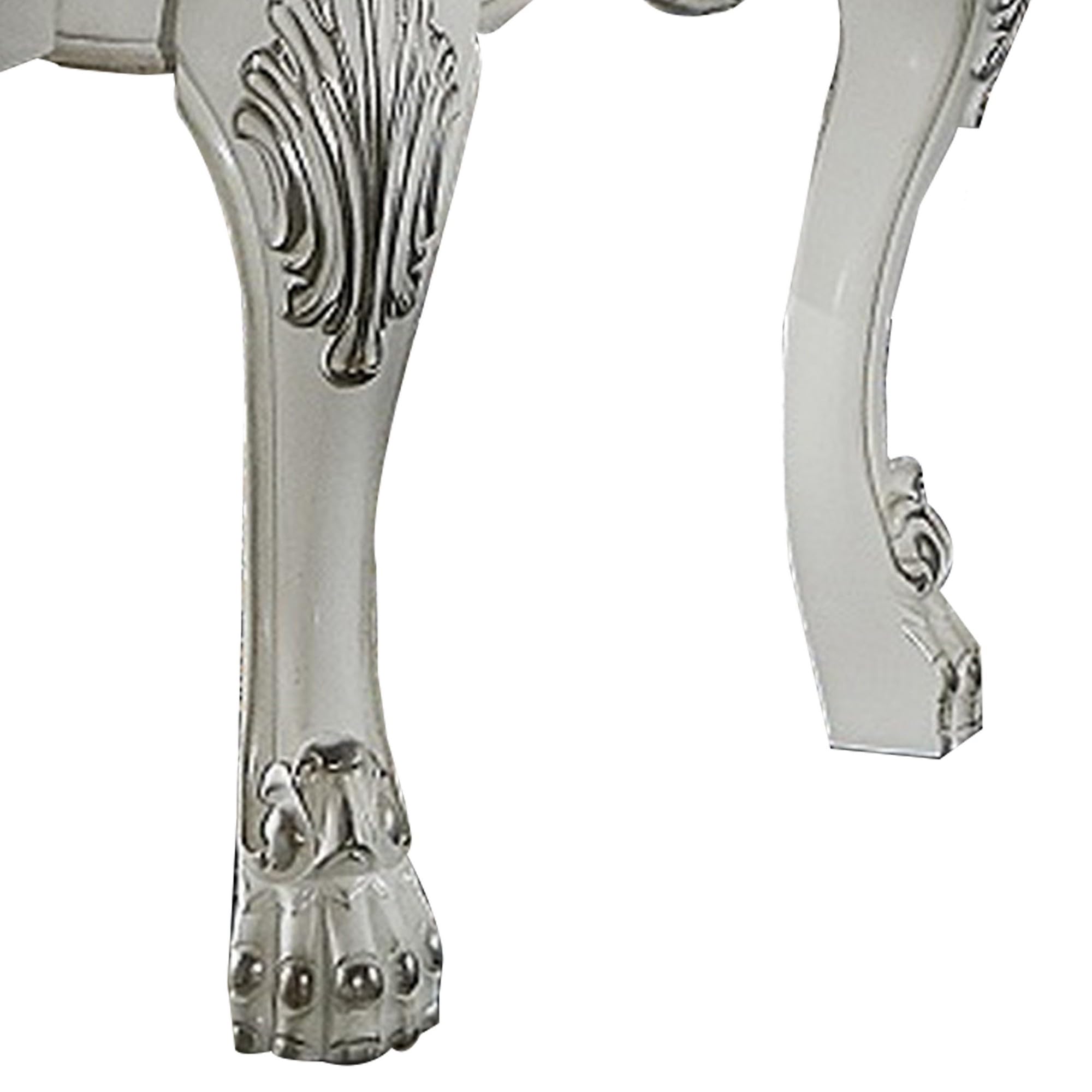 Benjara BM296837 27 inch Aurora Executive Office Chair - Faux Leather - Tufted White