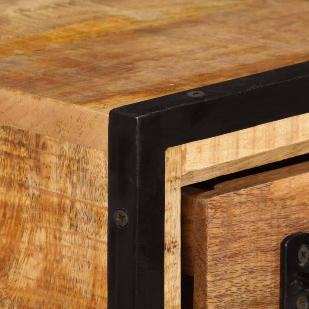 vidaXL Solid Mango Wood Sideboard with 2 Compartments and 2 Drawers Lowboard TV HiFi Cabinet Console Table Stand 25.6"x11.8"x27.6"