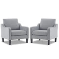 Vingli Modern Accent Chairs Set Of 2,Comfy Grey Armchair For Bedroom,Living Room Upholstered Sofa Chair Reading Chair For Small Spaces