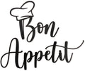 Vivegate Bon Appetit Metal Wall Decor - 17X14 Black Modern Cute Bon Appetit with hat Metal Wall Art For Hanging kitchen signs wa