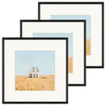 Golden State Art, 12x12 Aluminum Metal Frame with Ivory Mat for 8x8 Pictures, includes with Sawtooth Hangers and Spring Clips - 