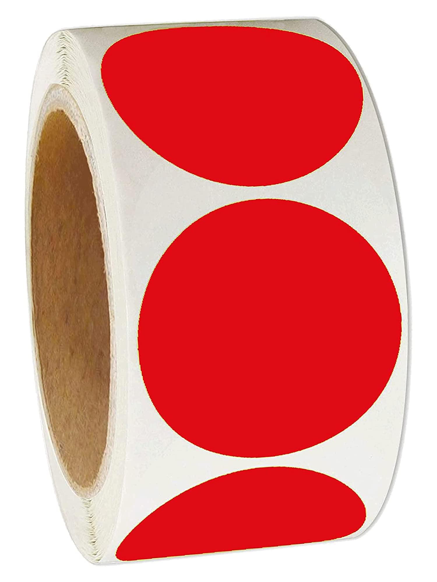 2 Inch Color-Code Labels Round Circle Stickers For Color Coding - Fluorescent Red Christmas Inventory Labels Moving Stickers For
