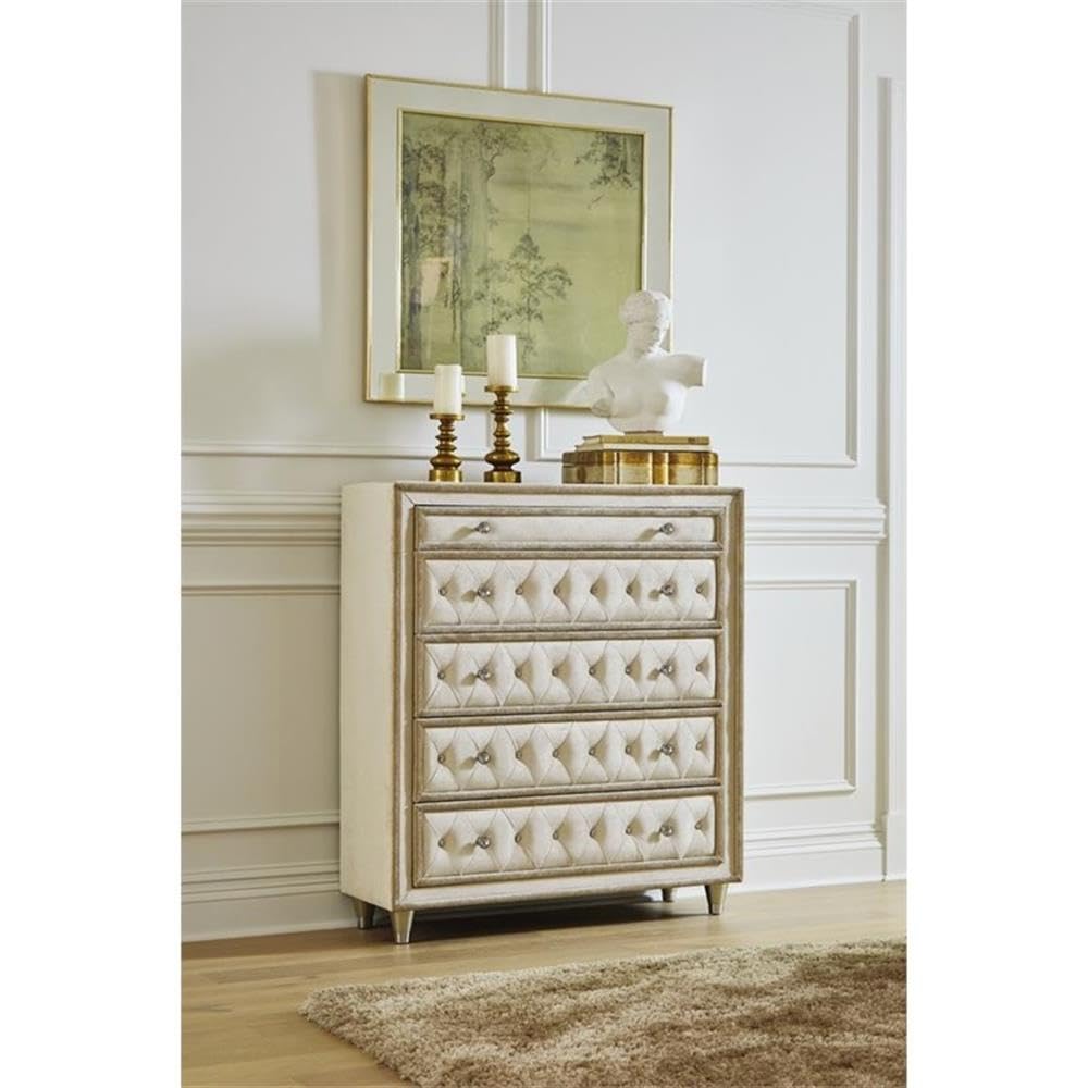 Coaster Home Furnishings Antonella 5-Drawer Bedroom Chest Ivory and Camel