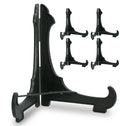 BANBERRY DESIGNS Black Plastic Easels - Locking Crossbar- Set of 5 Folding Display Stands 7 Inches High