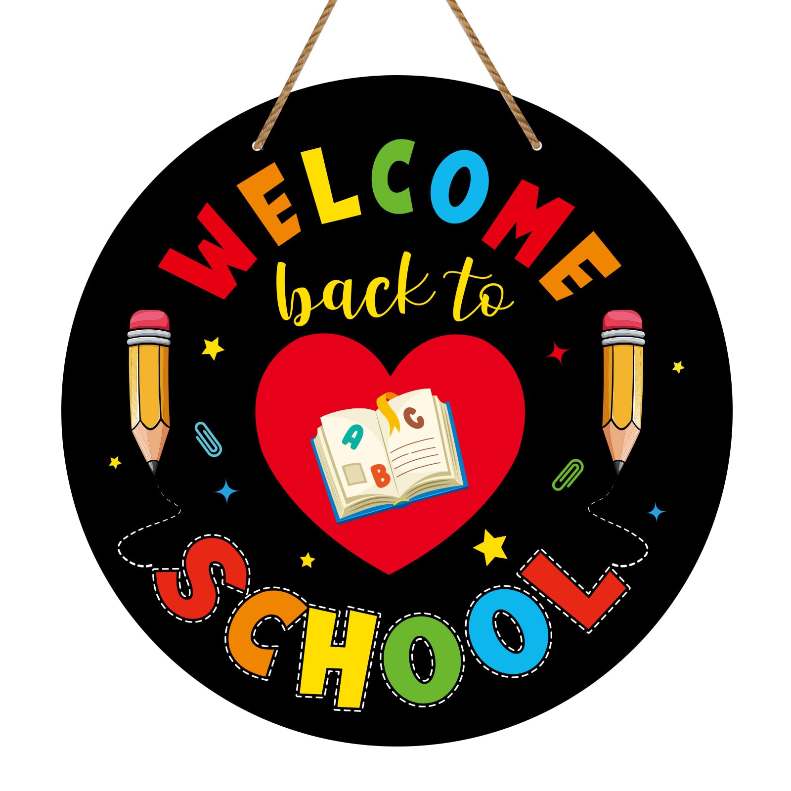 Waahome Welcome Sign For Classroom Door Decorations 11.3' Welcome Back To School Teacher Door Sign Hanger For Classroom, Welcom